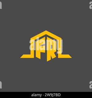 FR monogram initial logo with hexagon style design ideas Stock Vector
