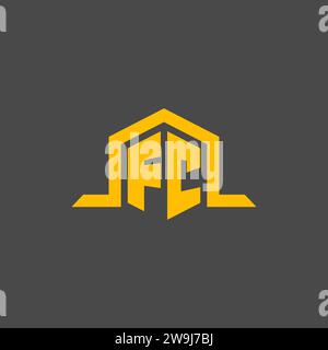 FC monogram initial logo with hexagon style design ideas Stock Vector