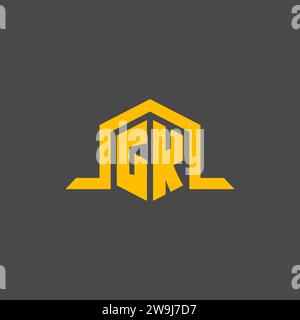 GK monogram initial logo with hexagon style design ideas Stock Vector