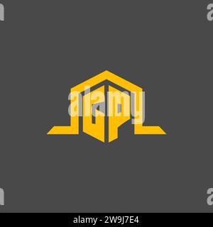 GP monogram initial logo with hexagon style design ideas Stock Vector