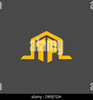 TF monogram initial logo with hexagon style design ideas Stock Vector