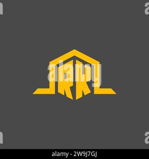 RK monogram initial logo with hexagon style design ideas Stock Vector