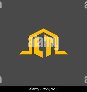 LT monogram initial logo with hexagon style design ideas Stock Vector