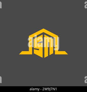 SN monogram initial logo with hexagon style design ideas Stock Vector