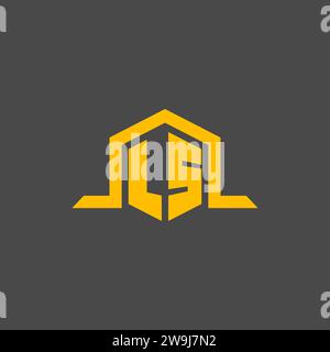 LS monogram initial logo with hexagon style design ideas Stock Vector