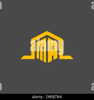 MA monogram initial logo with hexagon style design ideas Stock Vector
