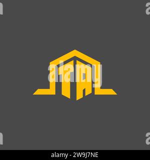 TA monogram initial logo with hexagon style design ideas Stock Vector