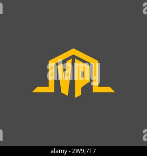 VP monogram initial logo with hexagon style design ideas Stock Vector