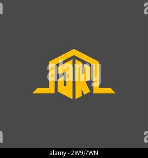 JK monogram initial logo with hexagon style design ideas Stock Vector