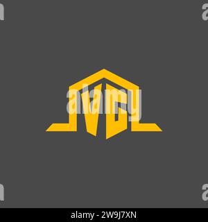 VG monogram initial logo with hexagon style design ideas Stock Vector