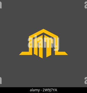 NT monogram initial logo with hexagon style design ideas Stock Vector