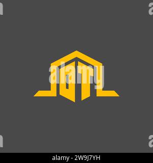 OT monogram initial logo with hexagon style design ideas Stock Vector