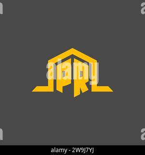 PR monogram initial logo with hexagon style design ideas Stock Vector