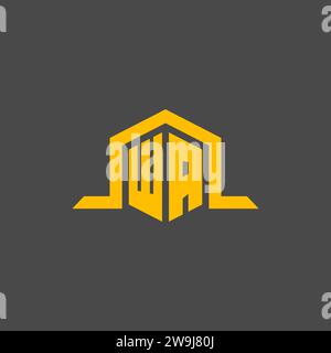 WA monogram initial logo with hexagon style design ideas Stock Vector