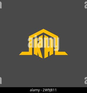 KH monogram initial logo with hexagon style design ideas Stock Vector
