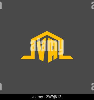 VA monogram initial logo with hexagon style design ideas Stock Vector