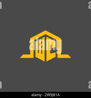 WC monogram initial logo with hexagon style design ideas Stock Vector