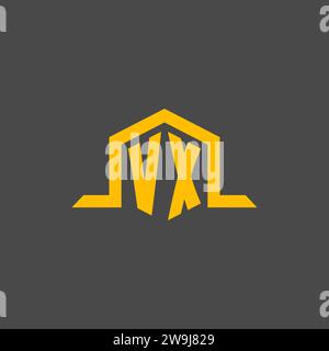 VX monogram initial logo with hexagon style design ideas Stock Vector