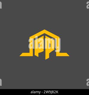 PP monogram initial logo with hexagon style design ideas Stock Vector