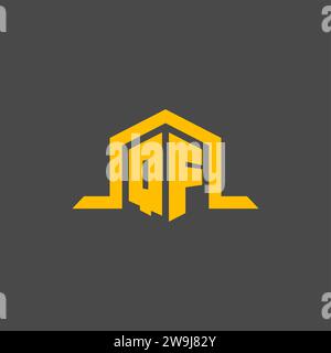 QF monogram initial logo with hexagon style design ideas Stock Vector