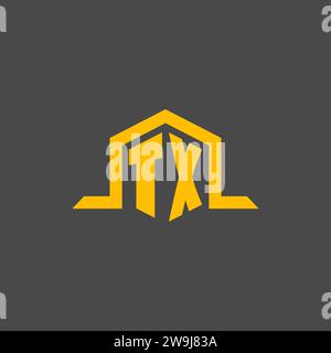 TX monogram initial logo with hexagon style design ideas Stock Vector