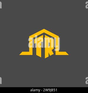 TR monogram initial logo with hexagon style design ideas Stock Vector