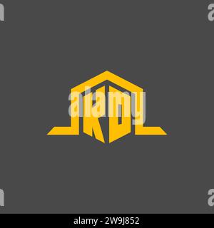 KO monogram initial logo with hexagon style design ideas Stock Vector