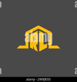 RL monogram initial logo with hexagon style design ideas Stock Vector