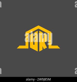 UK monogram initial logo with hexagon style design ideas Stock Vector