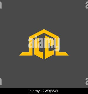 LC monogram initial logo with hexagon style design ideas Stock Vector