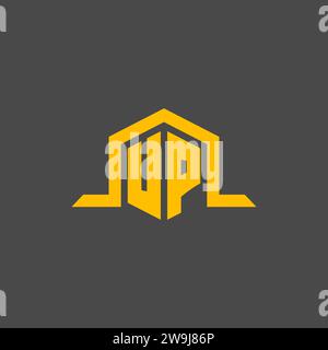 UP monogram initial logo with hexagon style design ideas Stock Vector