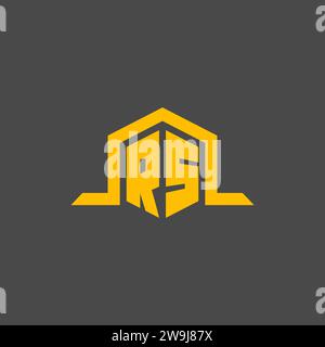 RS monogram initial logo with hexagon style design ideas Stock Vector