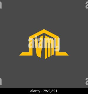 VM monogram initial logo with hexagon style design ideas Stock Vector