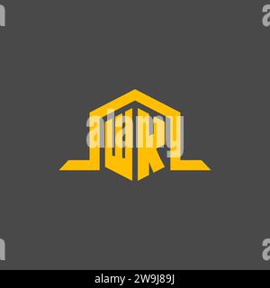 WK monogram initial logo with hexagon style design ideas Stock Vector