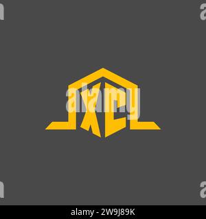 XC monogram initial logo with hexagon style design ideas Stock Vector