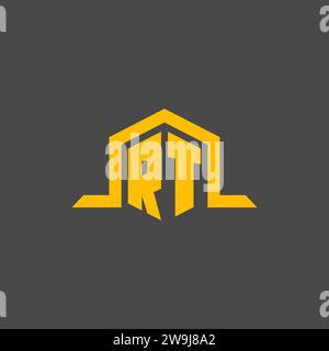 RT monogram initial logo with hexagon style design ideas Stock Vector