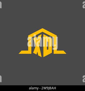 XO monogram initial logo with hexagon style design ideas Stock Vector