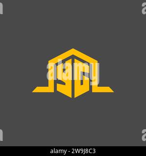 YG monogram initial logo with hexagon style design ideas Stock Vector
