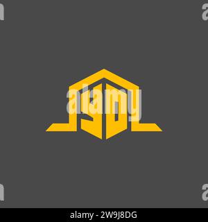 YO monogram initial logo with hexagon style design ideas Stock Vector