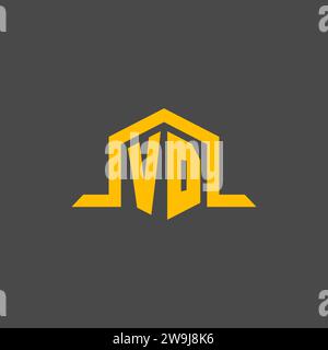 VD monogram initial logo with hexagon style design ideas Stock Vector