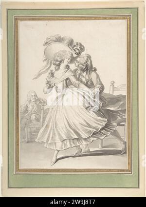 Binet Drawing Costume Drawing, Lady and Gentleman Dancing, drawing, attributed to ...