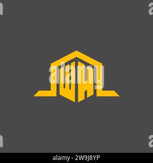 WH monogram initial logo with hexagon style design ideas Stock Vector