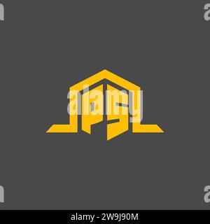 PS monogram initial logo with hexagon style design ideas Stock Vector