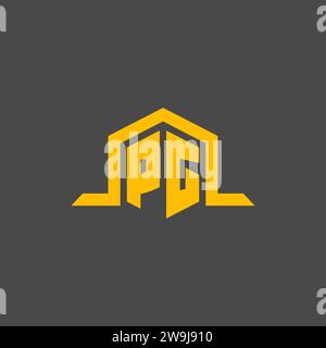 PG monogram initial logo with hexagon style design ideas Stock Vector
