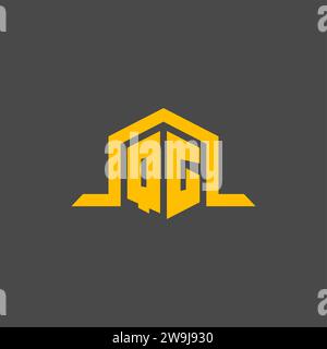 QG monogram initial logo with hexagon style design ideas Stock Vector