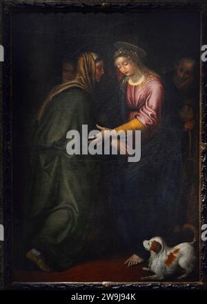 Antonio Campi (1523-1587). Italian painter. Visitation. Oil on canvas, 1567. Museo Civico Ala Ponzone. Cremona. Lombardy. Italy. Stock Photo