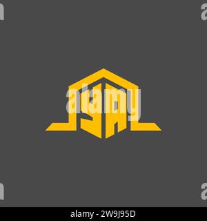 YA monogram initial logo with hexagon style design ideas Stock Vector