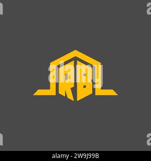 RB monogram initial logo with hexagon style design ideas Stock Vector