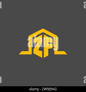 ZF monogram initial logo with hexagon style design ideas Stock Vector