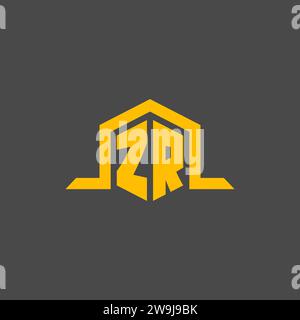 ZR monogram initial logo with hexagon style design ideas Stock Vector